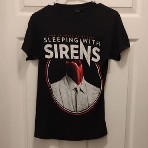 Black Graphic T-Shirt with Band Logo